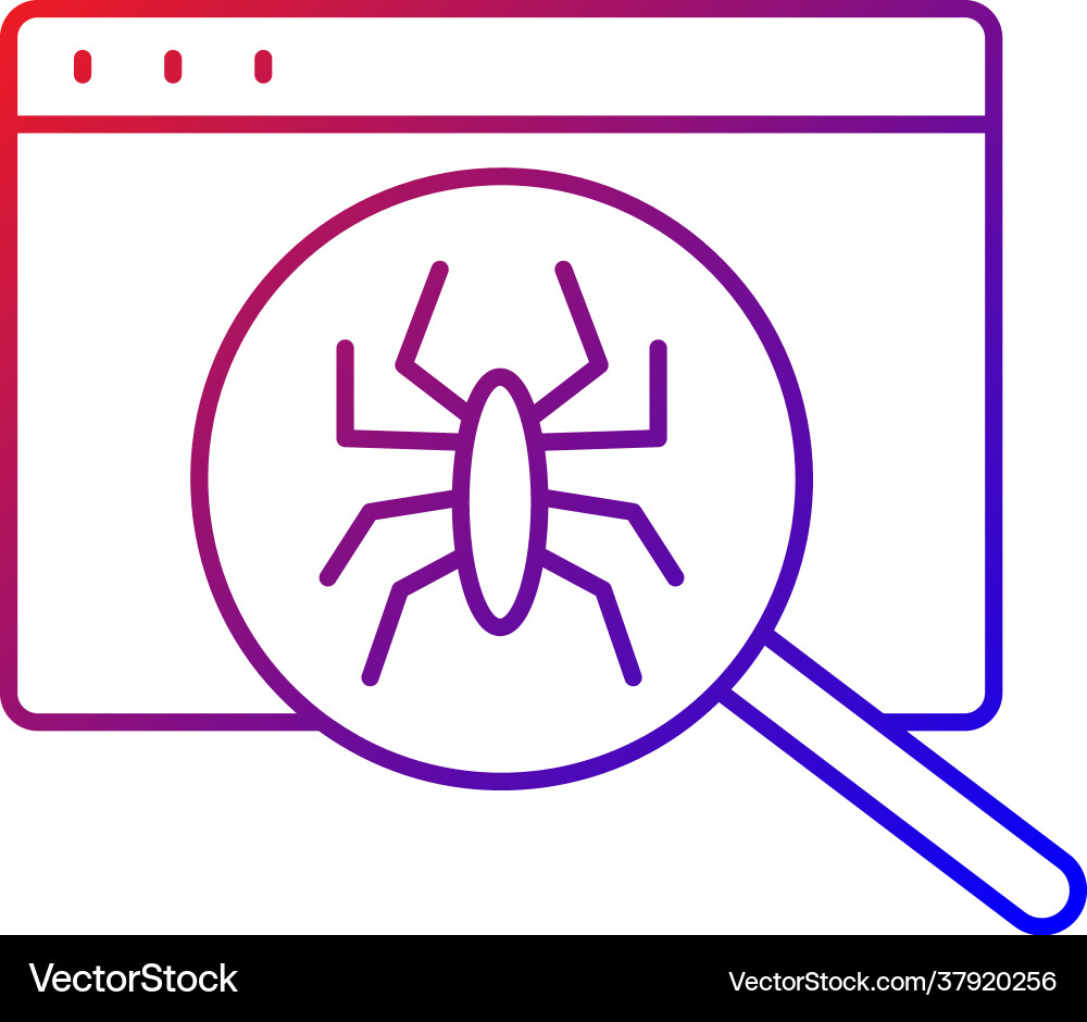 Computer viruses gradient linear icon Computer viruses gradient linear icon vector image
