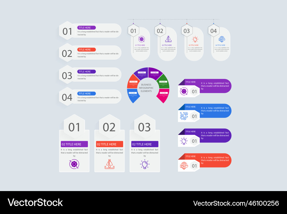 Data visualization and segments design set vector image