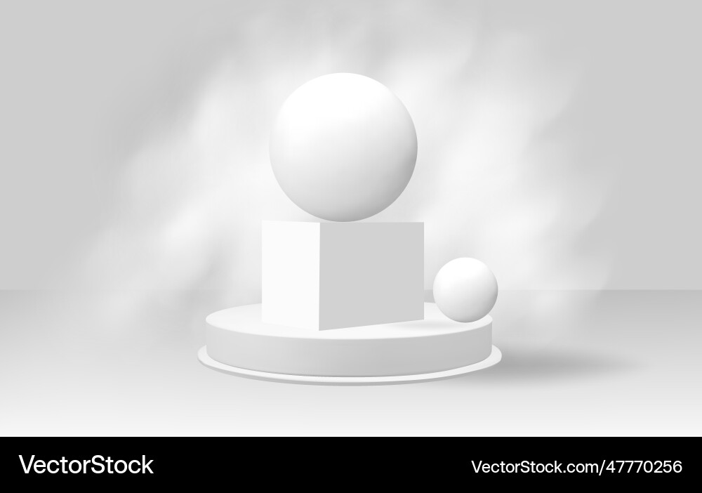 Empty 3d round square and rectangular podiums Empty 3d round square and rectangular podiums vector image