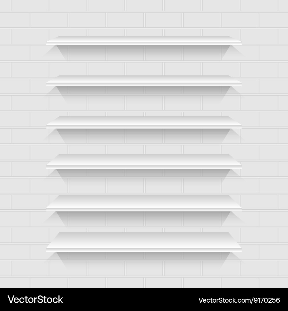 Empty shelf on a wall from blocks eps 10 Vector Image