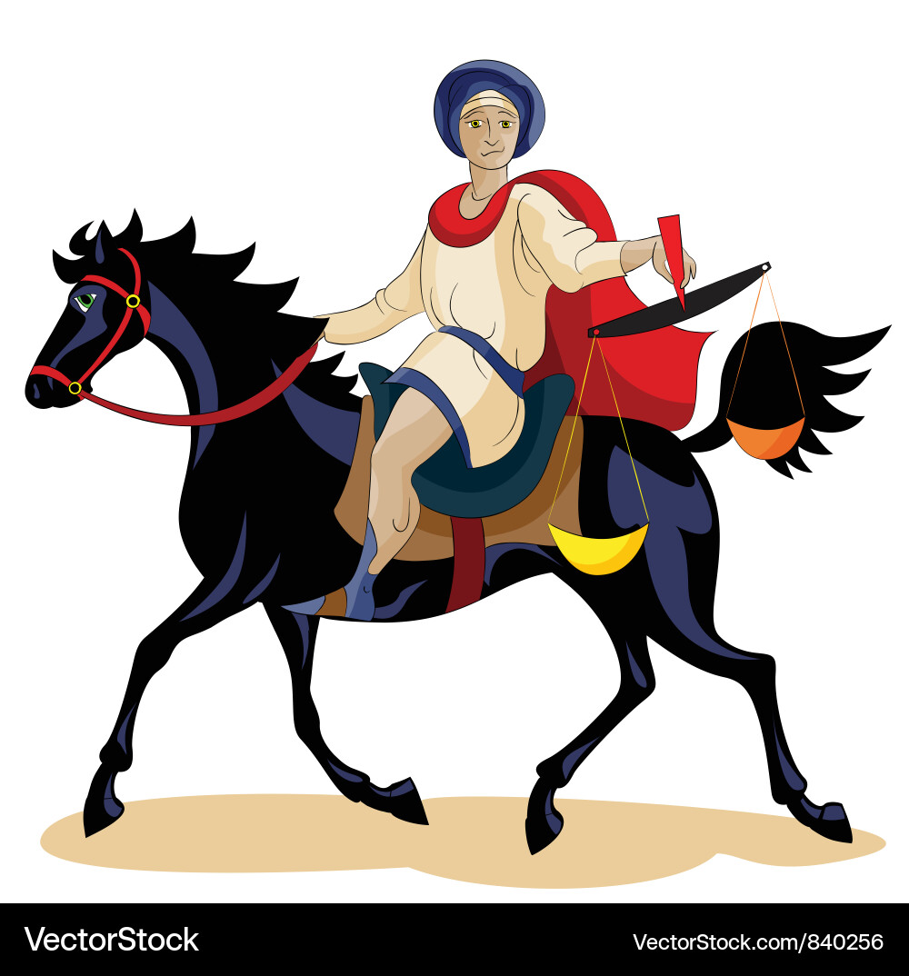 Equestrian of the apocalypsehunger Vector Image