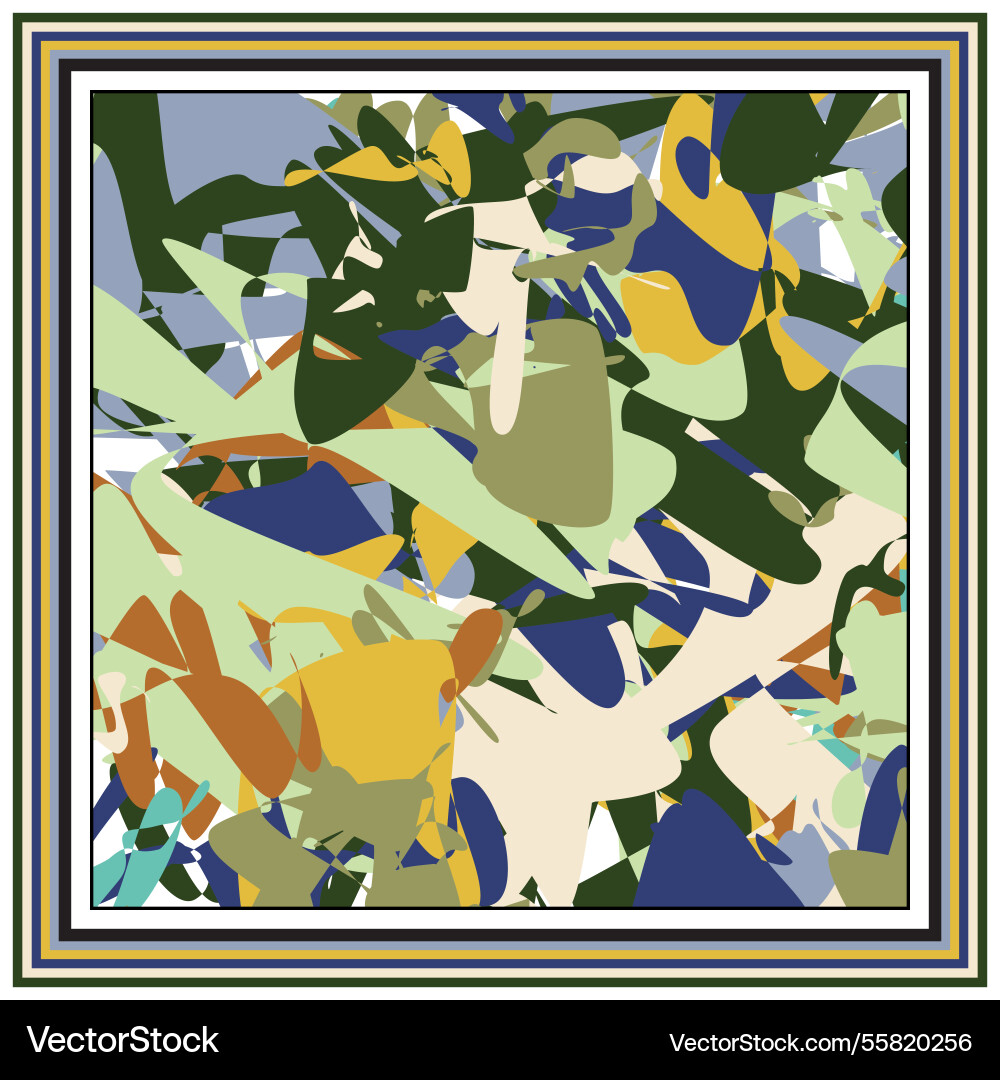 Geometric camouflage shape print pattern vector image