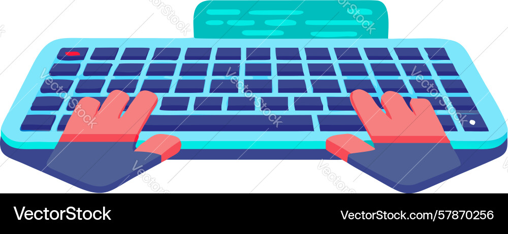 Hands typing on modern computer keyboard design Vector Image