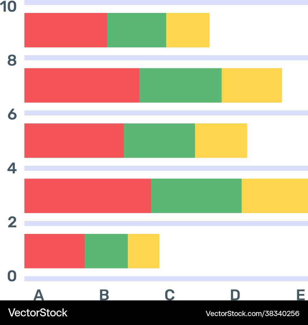 Horizontal bar graph vector image