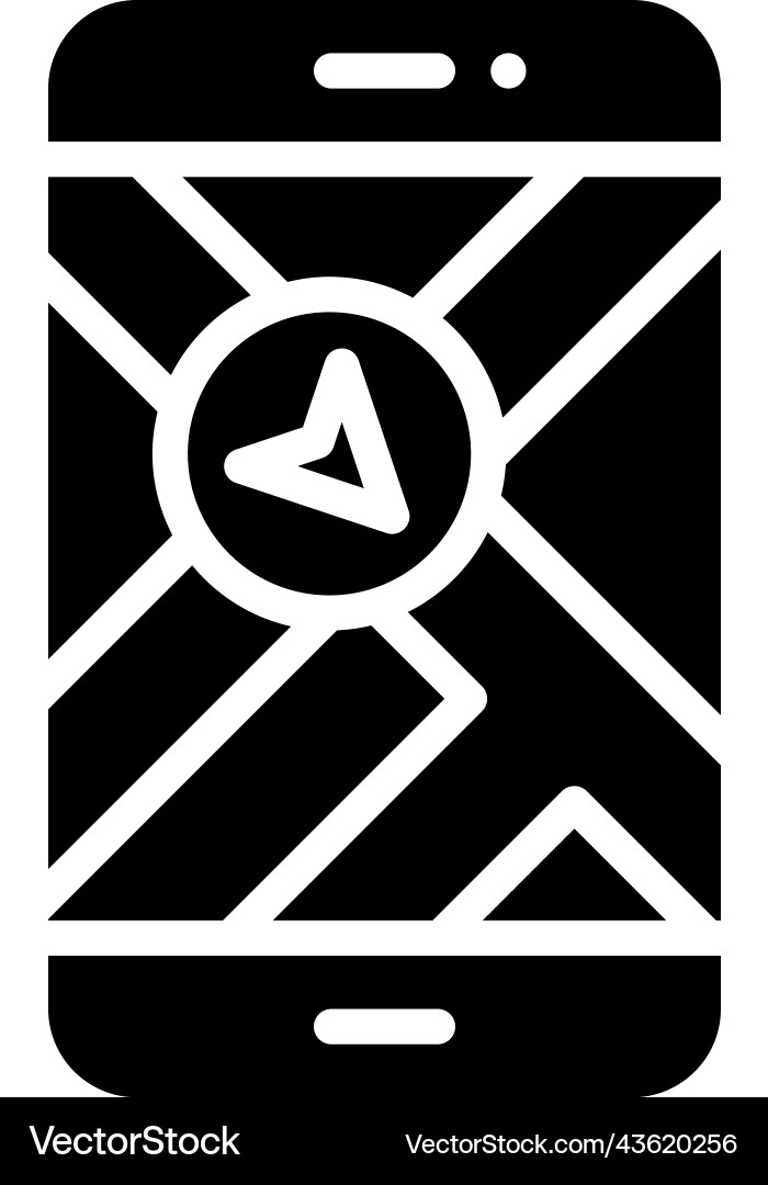 Map on smartphone icon location and navigation vector image