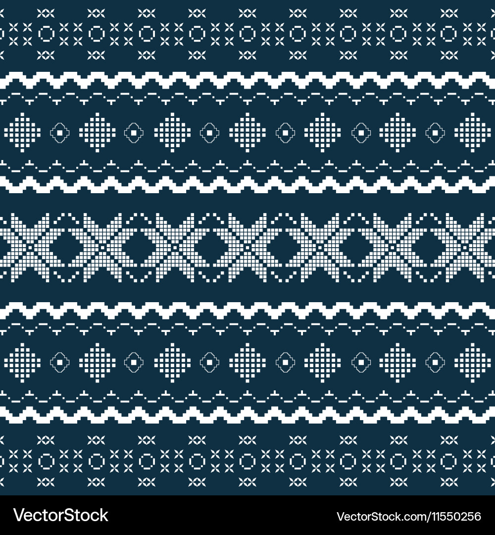 Nordic knitted seamless pattern Royalty Free Vector Image