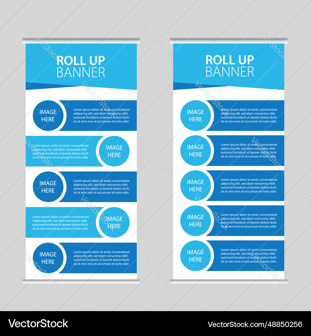 Roll up banner vertical template modern x-banner Vector Image