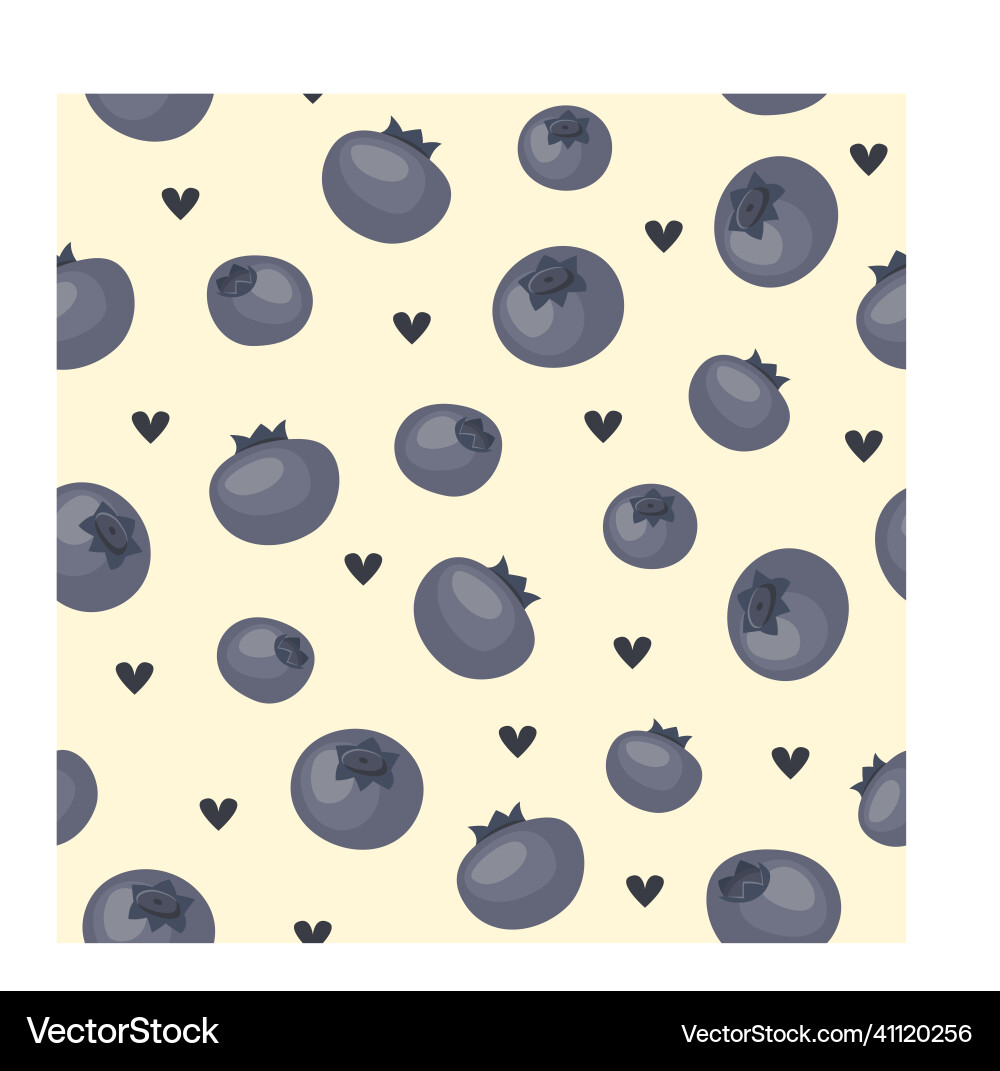 Seamless pattern with blueberries flat style Seamless pattern with blueberries flat style Vector Image