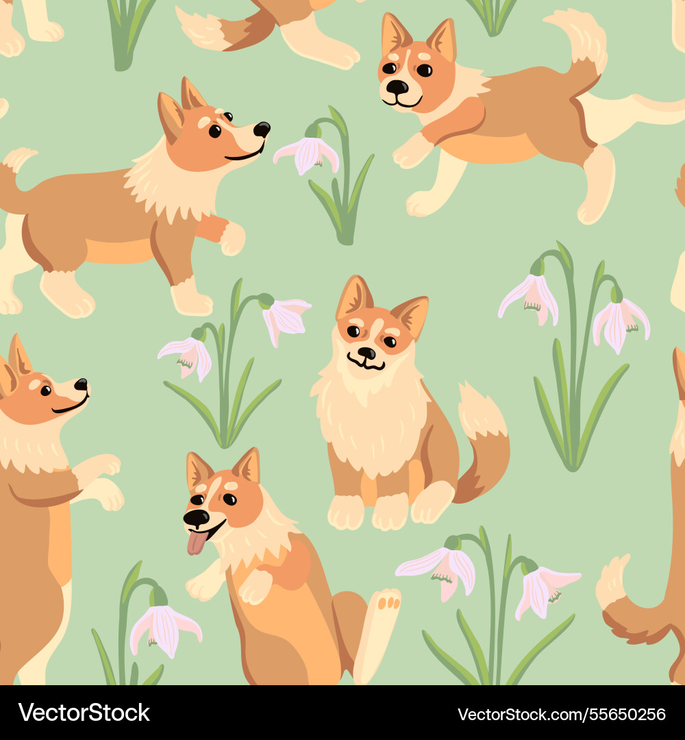 Seamless pattern with dogs Royalty Free Vector Image