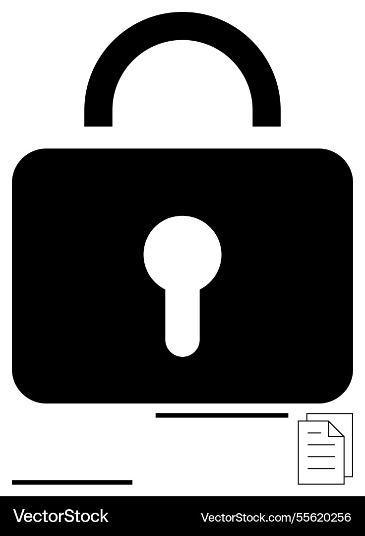 Secure padlock with document symbolizing data Secure padlock with document symbolizing data vector image