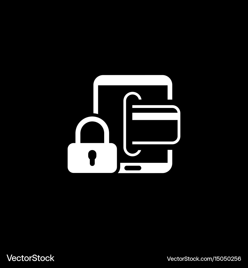 Secure transactions icon flat design Vector Image
