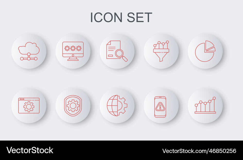 Set line pie chart infographic browser setting Set line pie chart infographic browser setting Vector Image