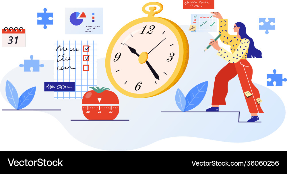 Time planning efficient Time planning efficient vector image