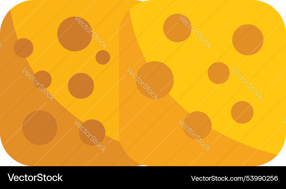 Two big pieces of swiss cheese lying next to each Two big pieces of swiss cheese lying next to each vector image