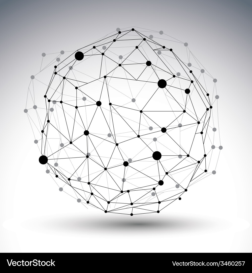 3d mesh modern network abstract figure isolated vector image
