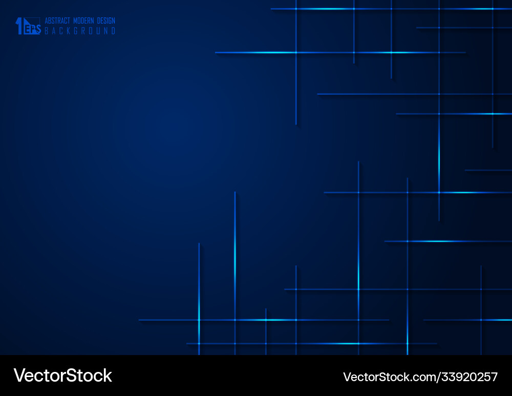 Abstract gradient blue tech design line Vector Image