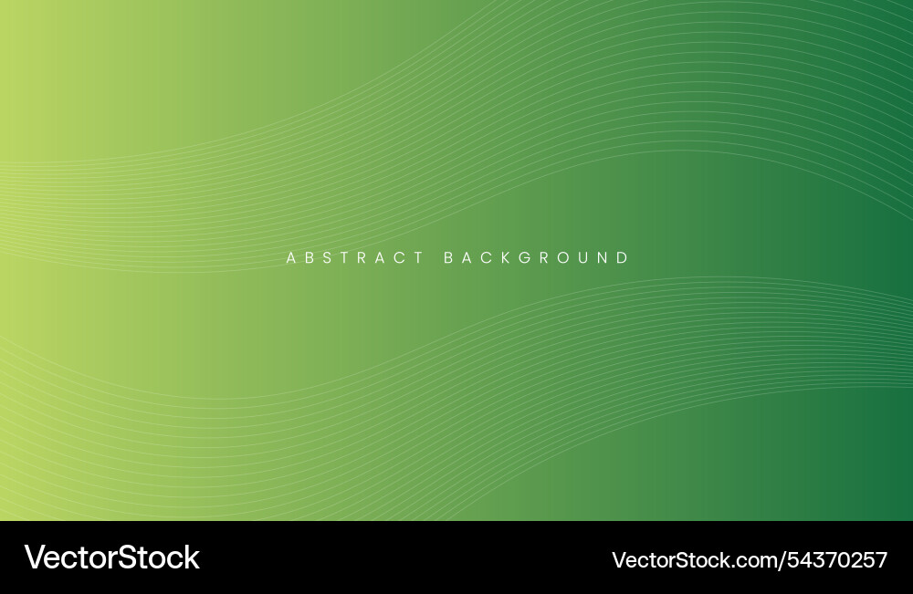 Abstract green gradient background with white line vector image