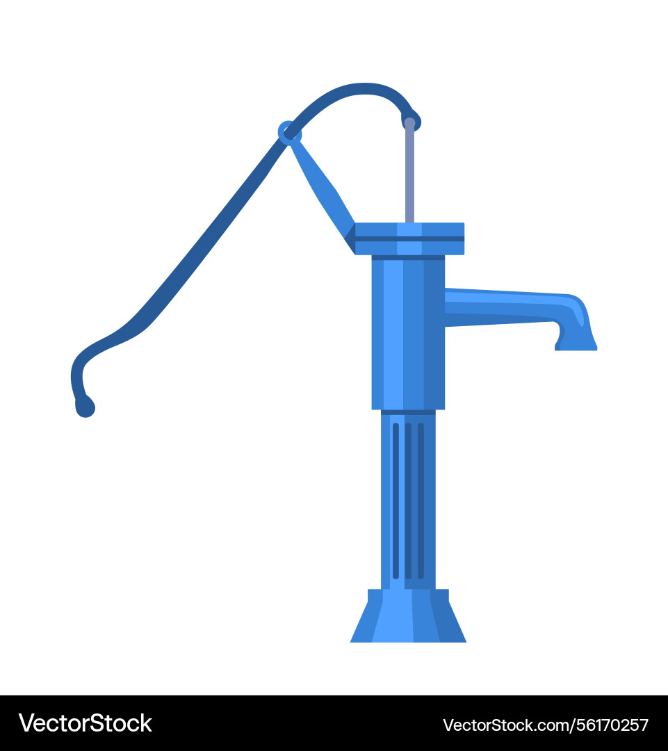 Blaue Wasser Handpumpe Seitenansicht Blaue Wasser Handpumpe Seitenansicht vektorbild