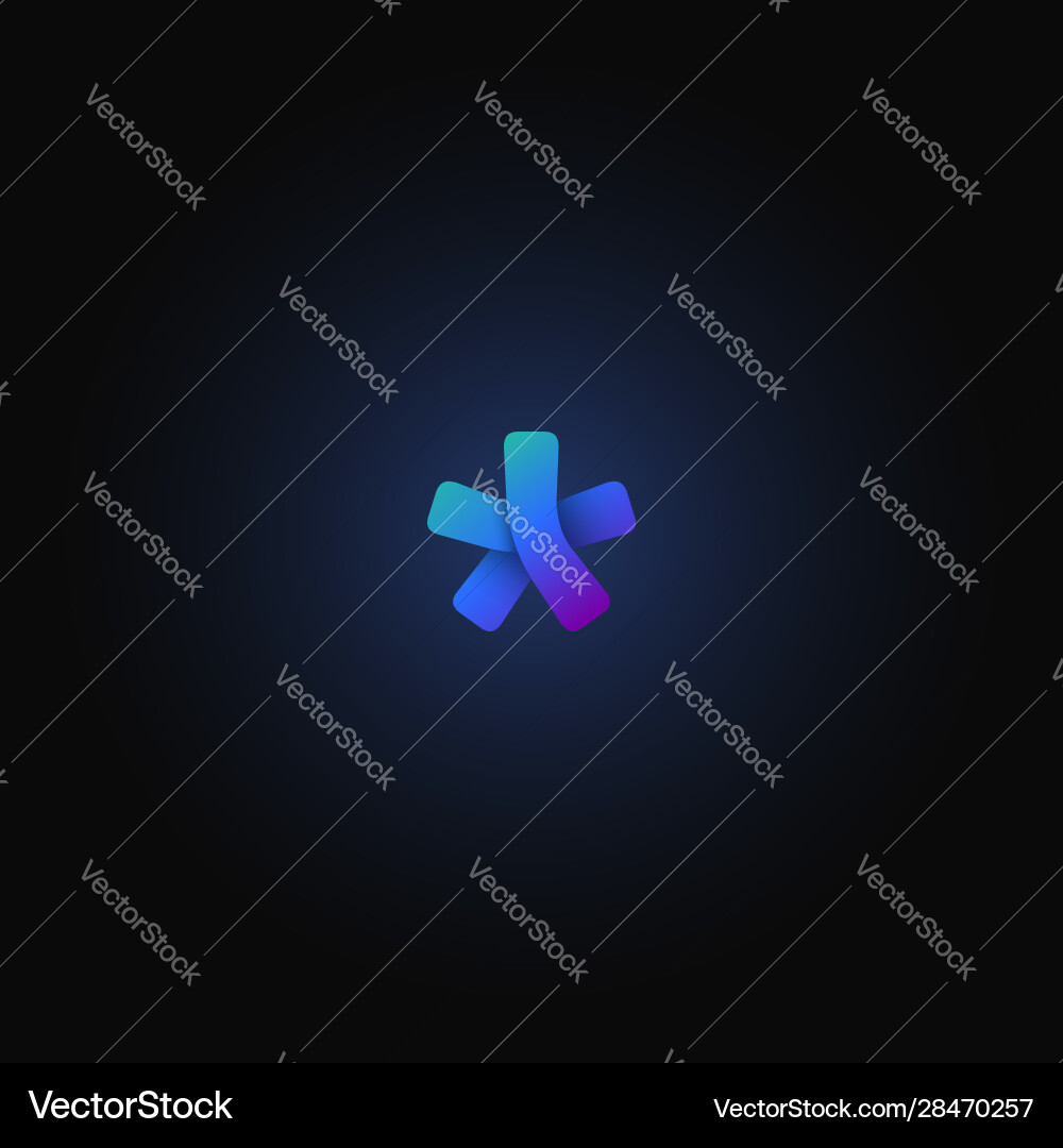 Blue paper folded character from a typeset Vector Image
