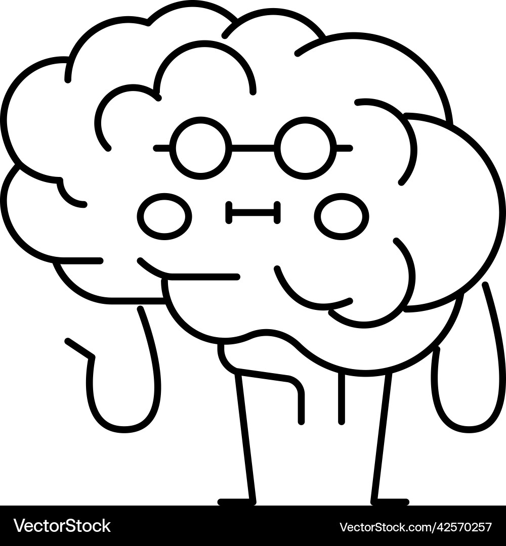 Brain health line icon Brain health line icon vector image