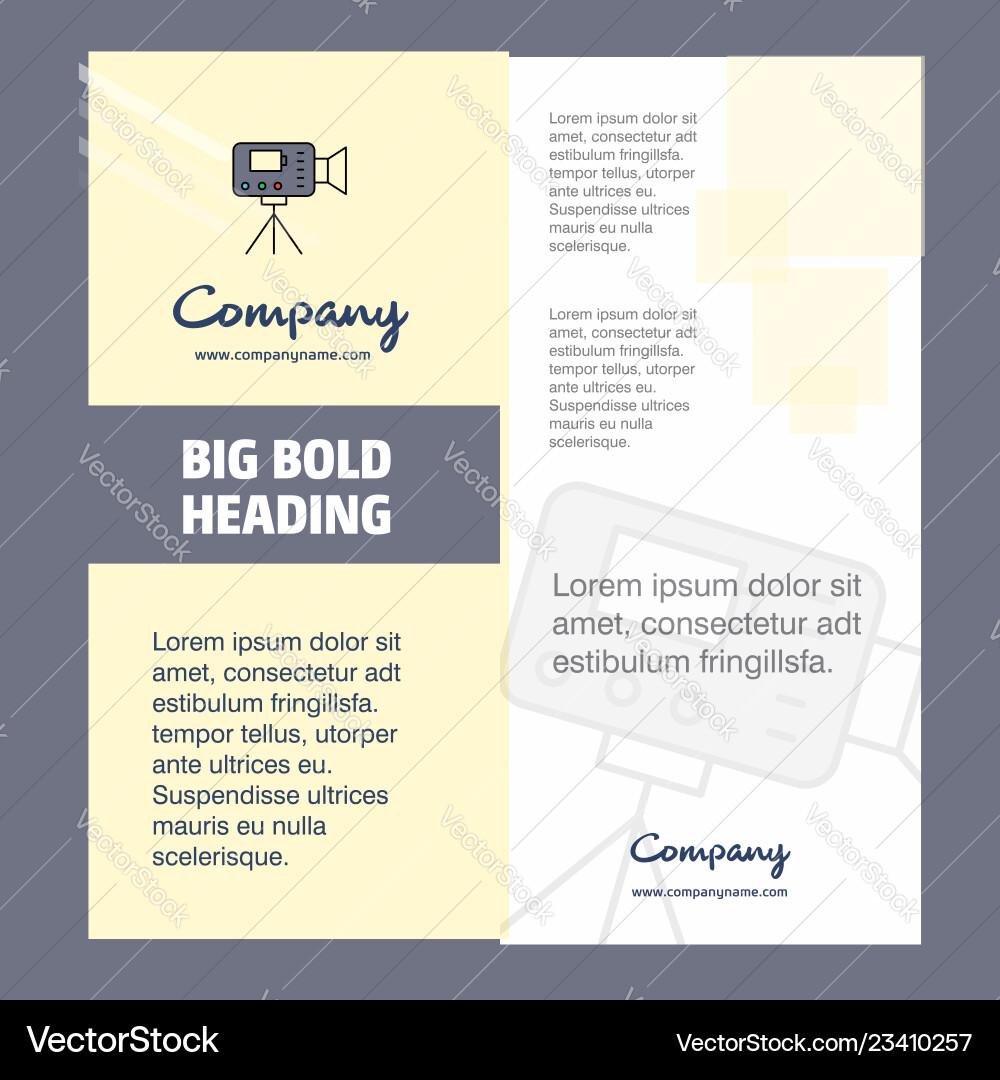 Camcoder company brochure title page design Vector Image