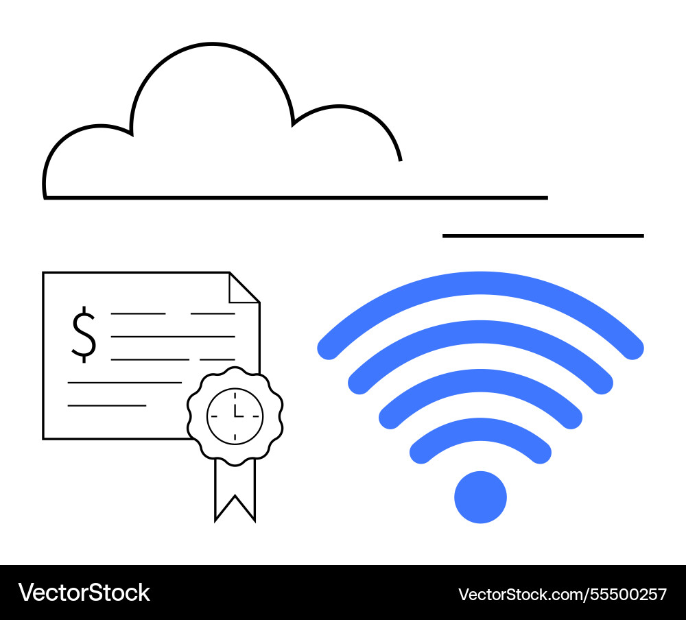 Cloud computing services with financial document Cloud computing services with financial document vector image