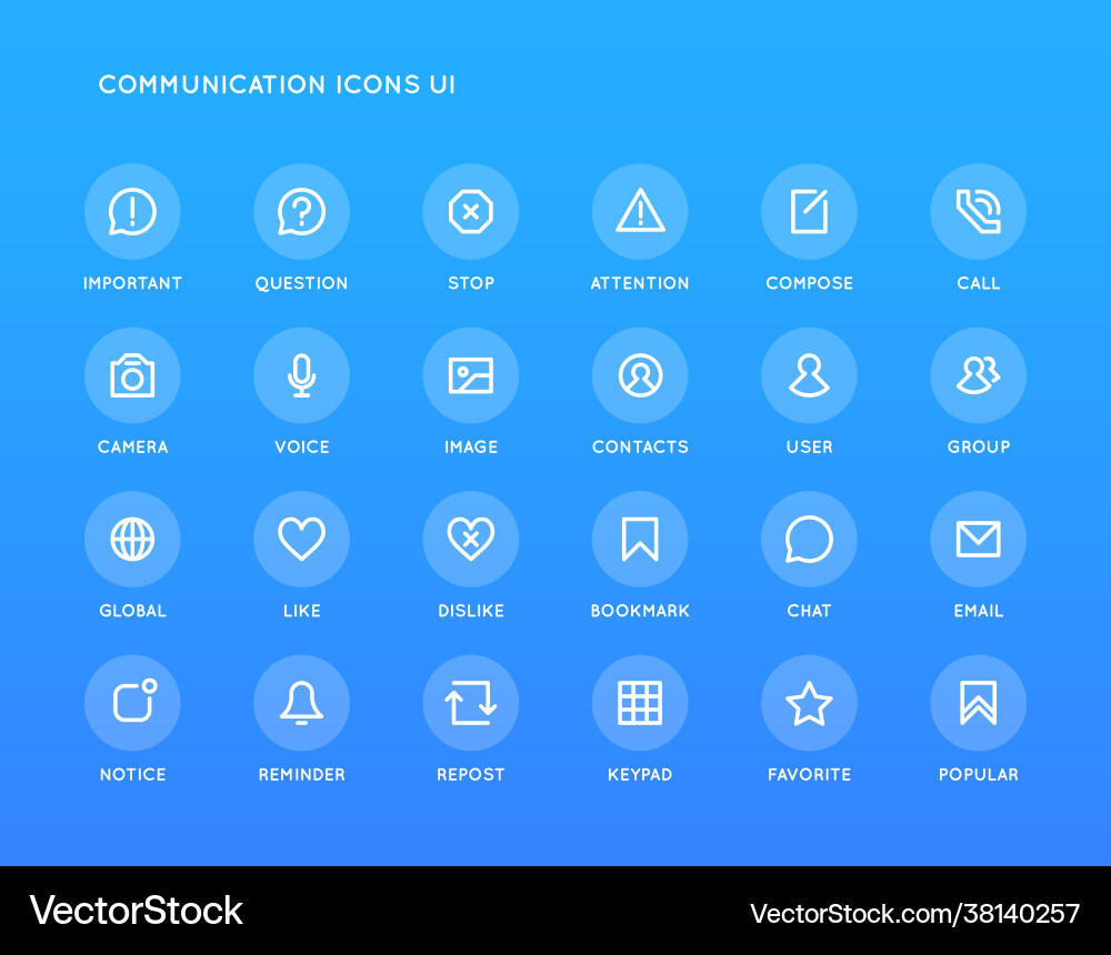 Communication Icon Set - Minimal UI vector image