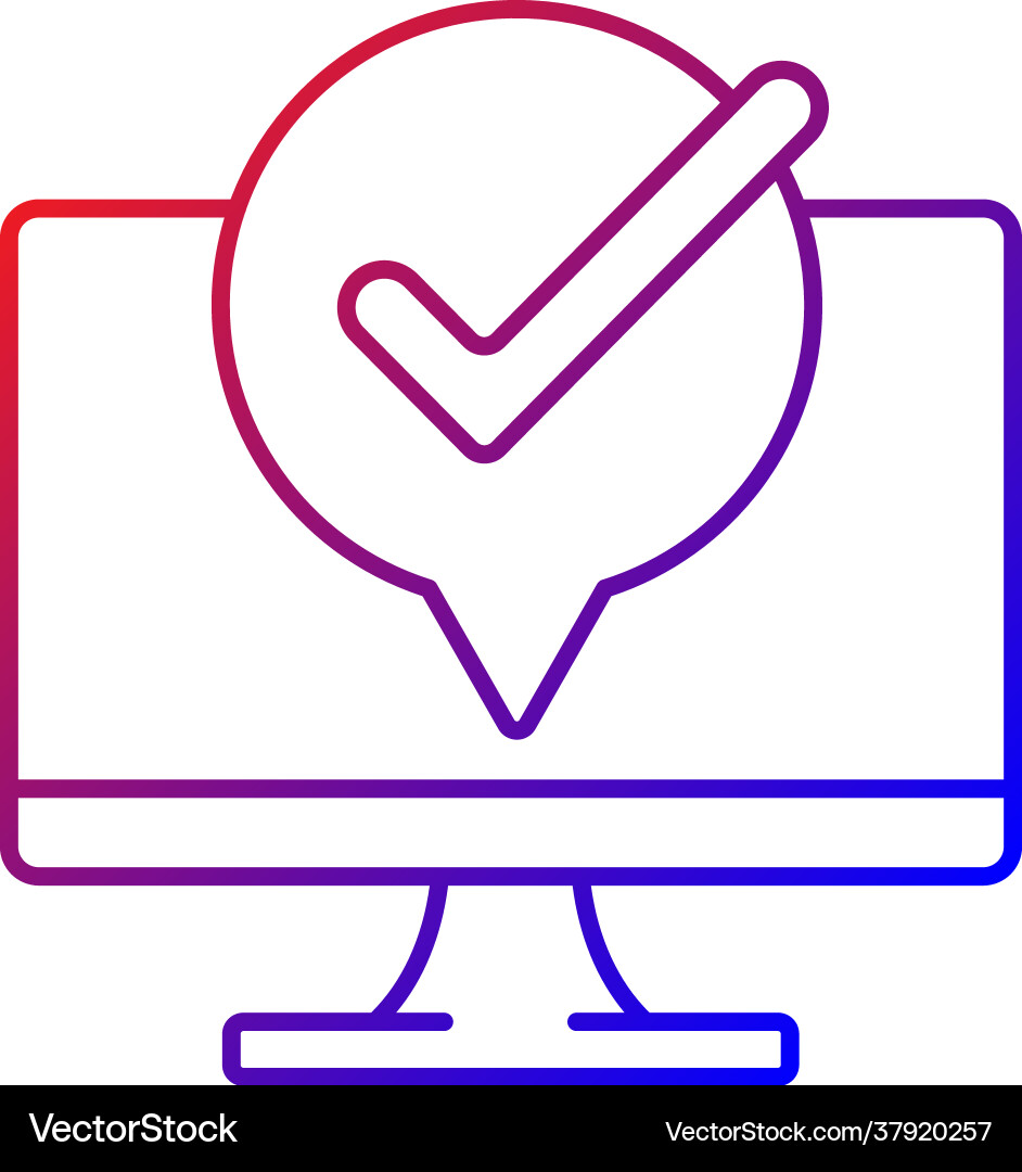 Computer funktioniert gut Gradienten lineare Symbol Computer funktioniert gut Gradienten lineare Symbol vektorbild