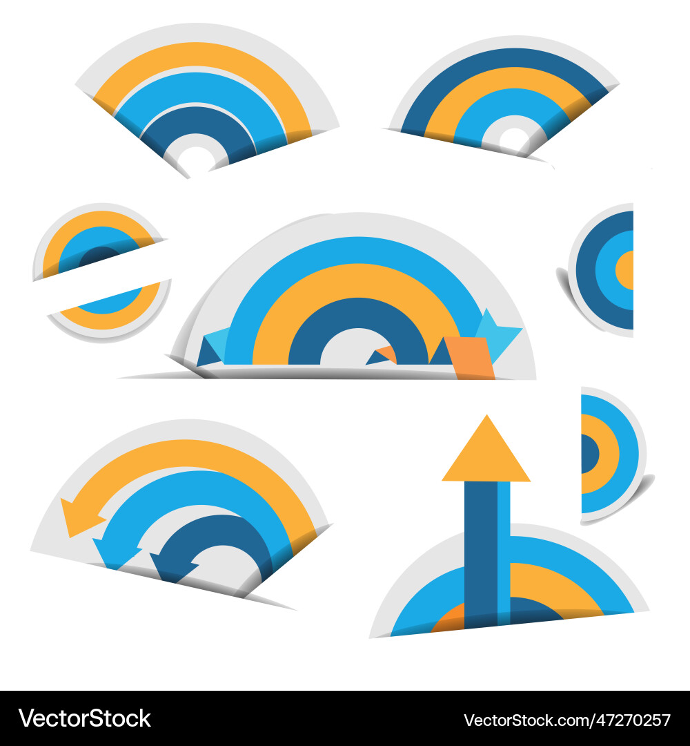 Curve colored paper label with shadow vector image