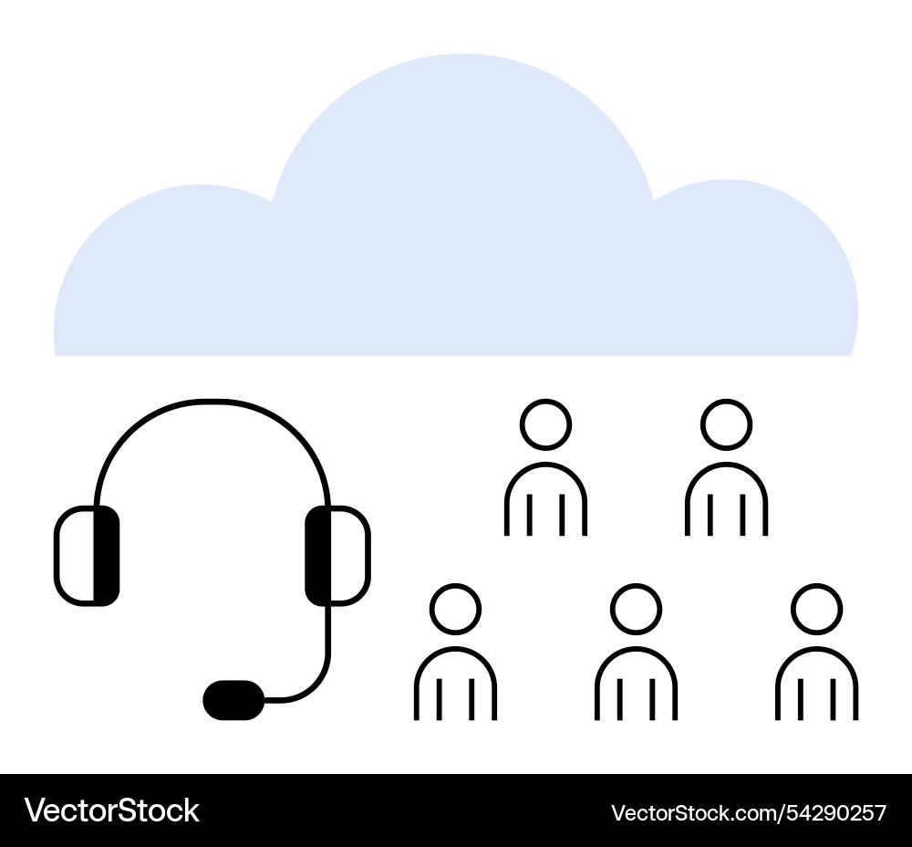 Customer support concept with cloud computing Vector Image