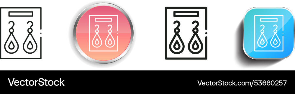 Earrings icon thin linear regular and button vector image