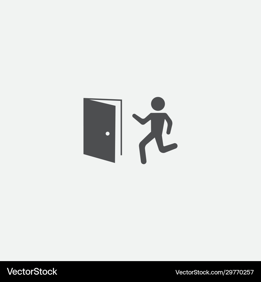Exit Sign Icon Vector Image