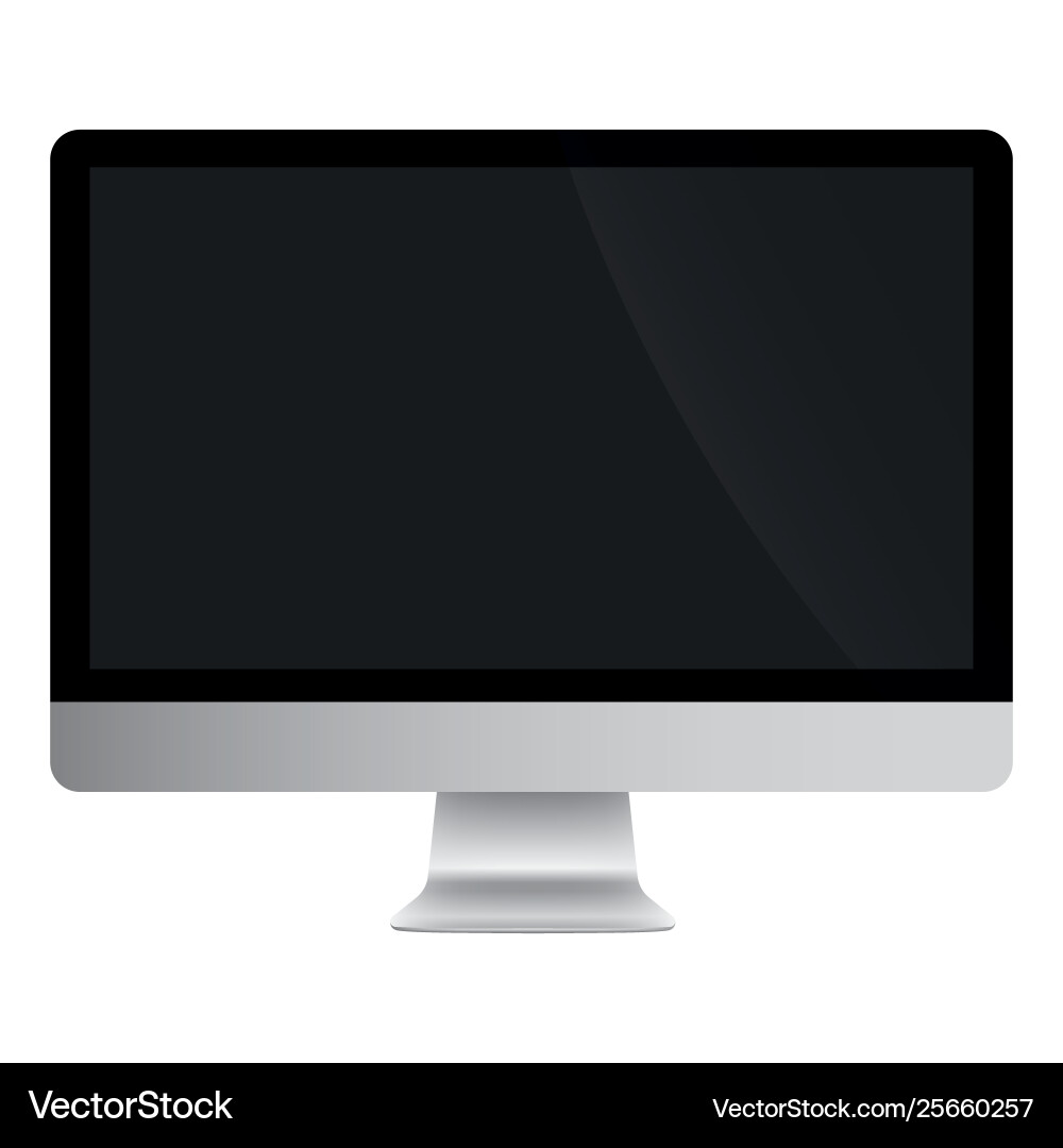 Graphic computer with black screen vector image