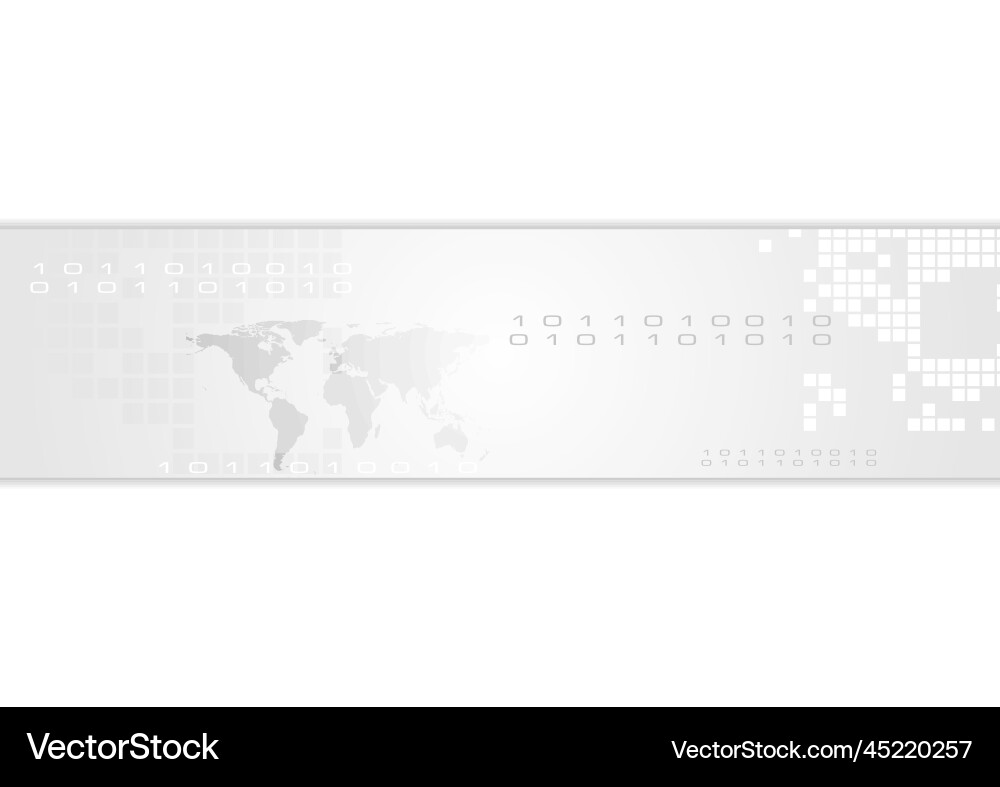 Grey abstract technology banner header Vector Image
