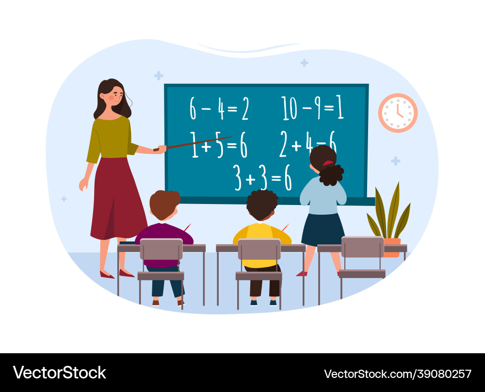 Maths class concept Maths class concept vector image
