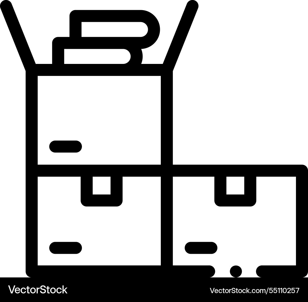 Moving icon thin linear style design isolated Moving icon thin linear style design isolated vector image