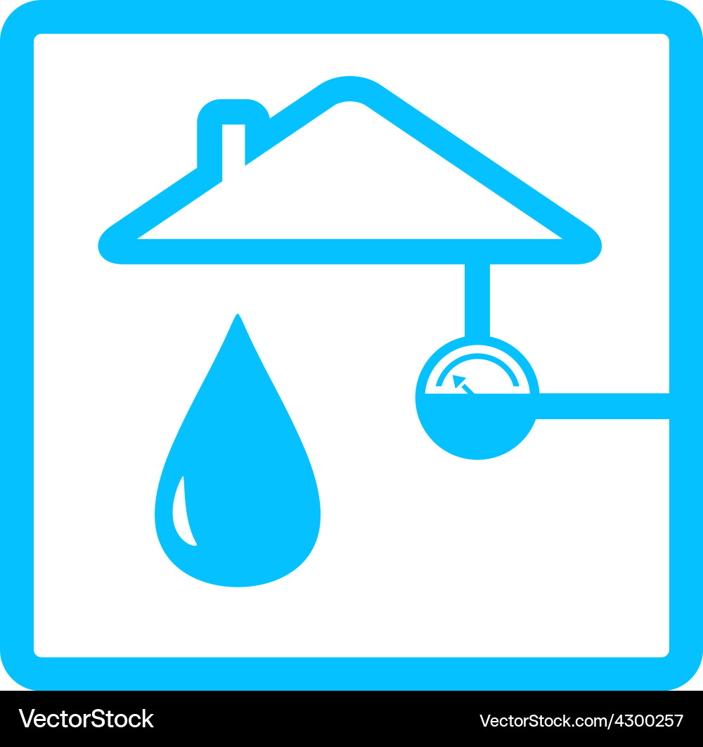 Pipeline with meter of water and drop vector image