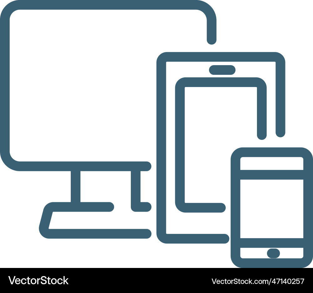 Responsive design icons thin line Responsive design icons thin line Vector Image