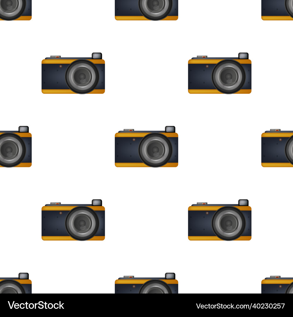 Seamless pattern with flat cameras flash Vector Image