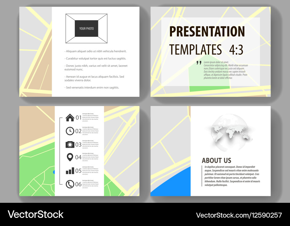 Set of business templates for presentation slides vector image