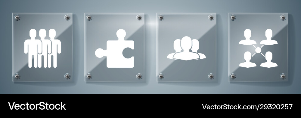 Set project team base users group piece Set project team base users group piece vector image