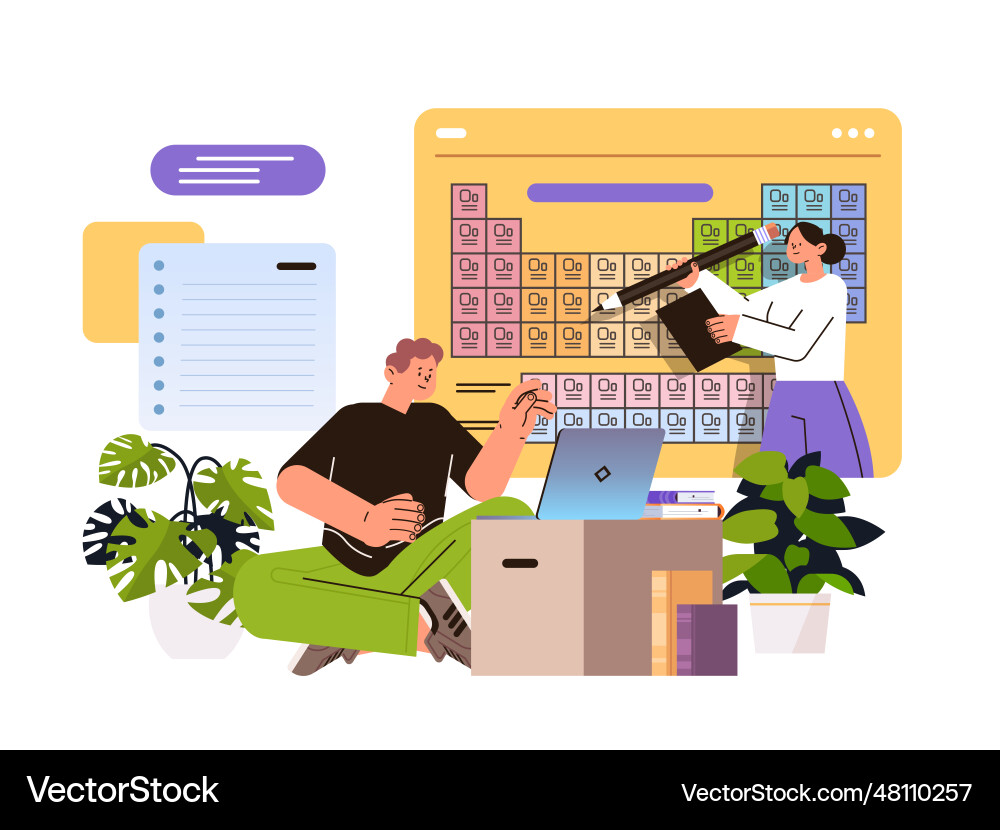 Students in virtual classroom using smart Students in virtual classroom using smart vector image
