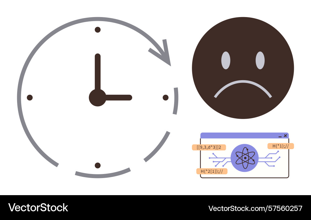 Time management challenges represented by clock Vector Image