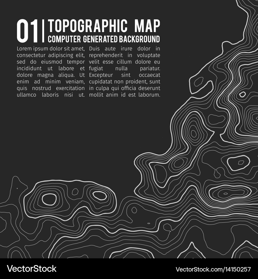 Topographic map background with space for copy Vector Image