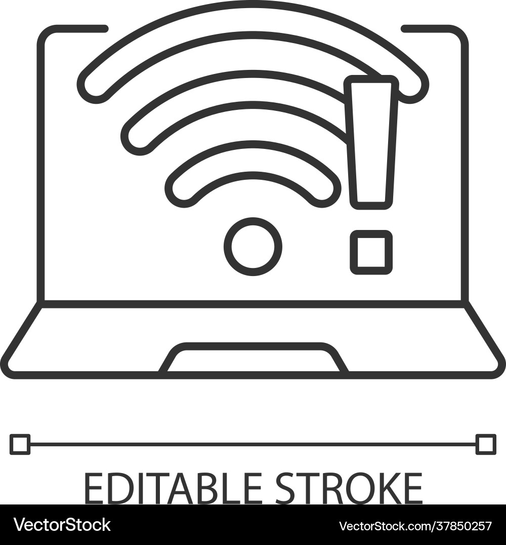 Wi fi does not work linear icon Wi fi does not work linear icon vector image