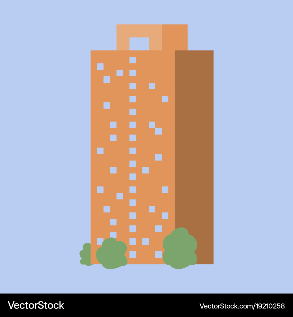 A modern multi-storey building with complex Vector Image