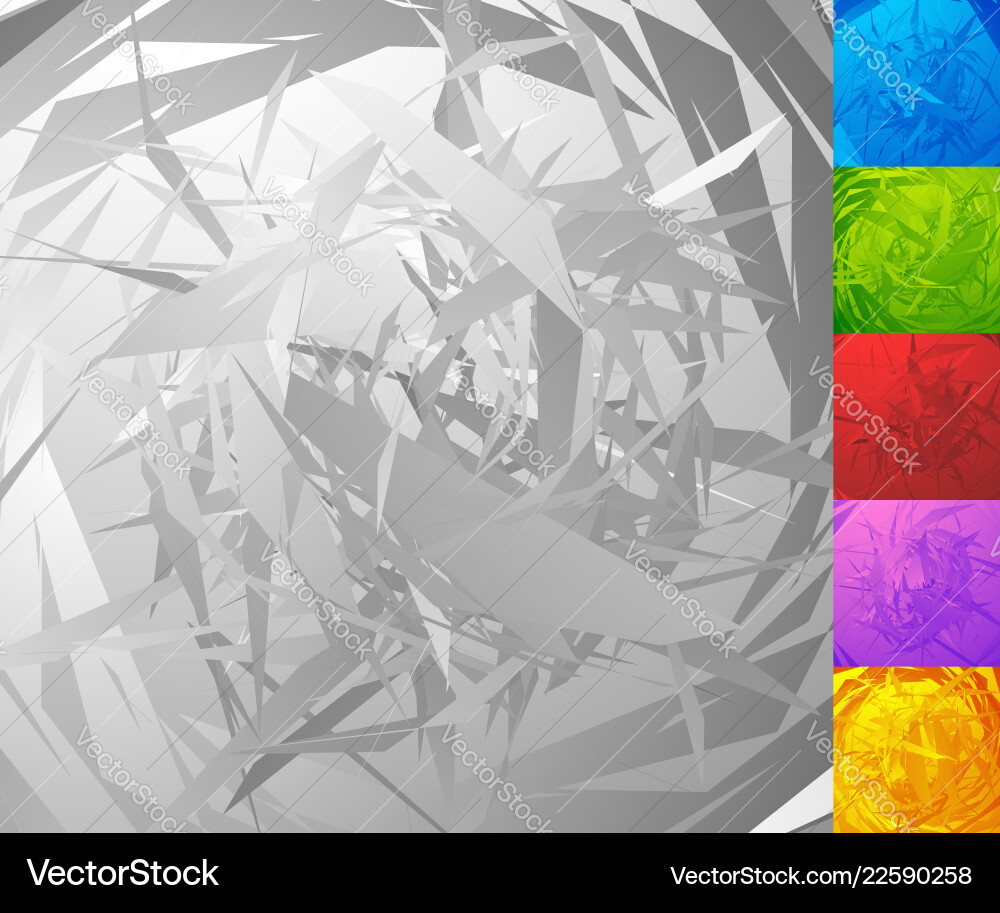 Colorful background set with random chaotic shapes vector image