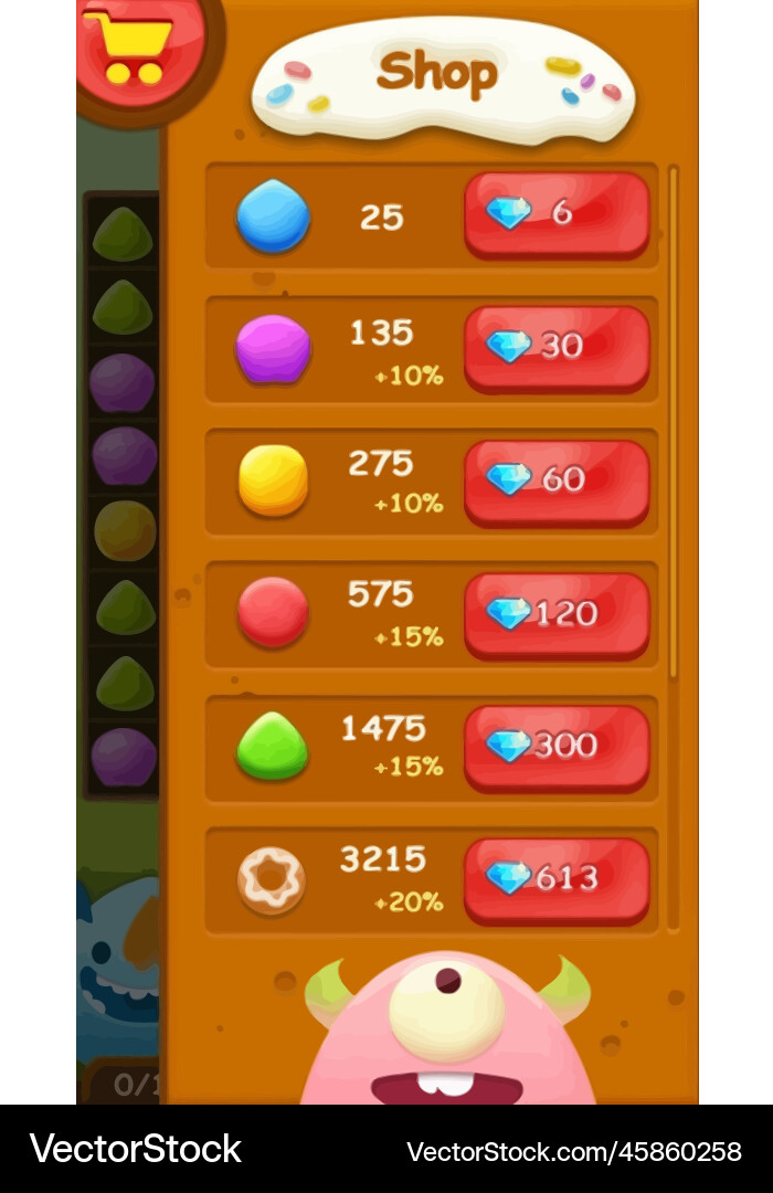 Complete set of level button game ui pop-up icon vector image