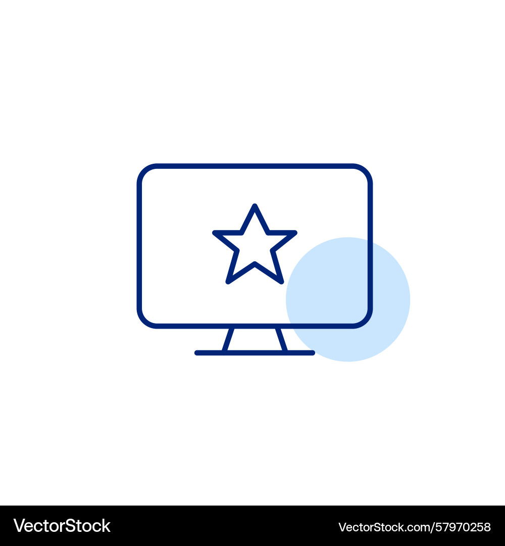Computer monitor and star trusted device featured Computer monitor and star trusted device featured Vector Image