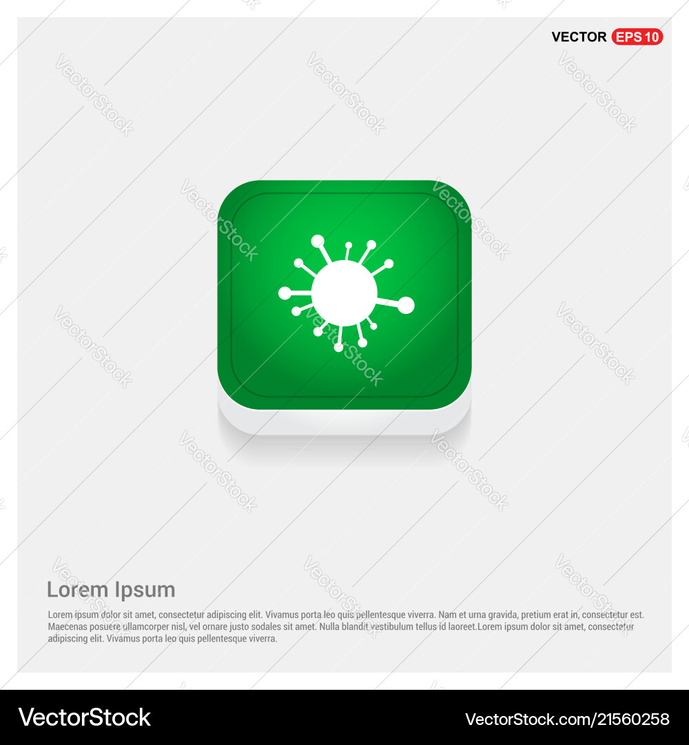 Connection of cells molecule icon green web button Vector Image